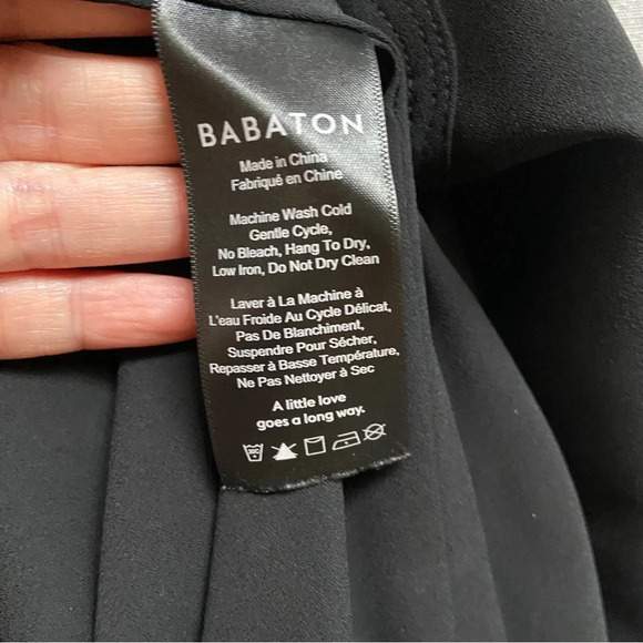 ARITZIA Babaton black short cuffed sleeves pockets slit mini tunic dress size M - Picture 11 of 13